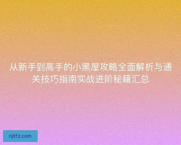 从新手到高手的小黑屋攻略全面解析与通关技巧指南实战进阶秘籍汇总 从新手到高手的小黑屋攻略全面解析与通关技巧指南实战进阶秘籍汇总