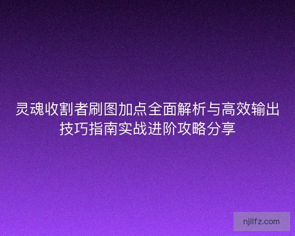 灵魂收割者刷图加点全面解析与高效输出技巧指南实战进阶攻略分享 灵魂收割者刷图加点全面解析与高效输出技巧指南实战进阶攻略分享
