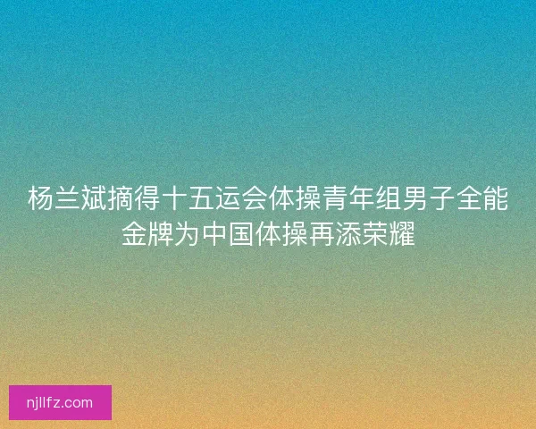 杨兰斌摘得十五运会体操青年组男子全能金牌为中国体操再添荣耀